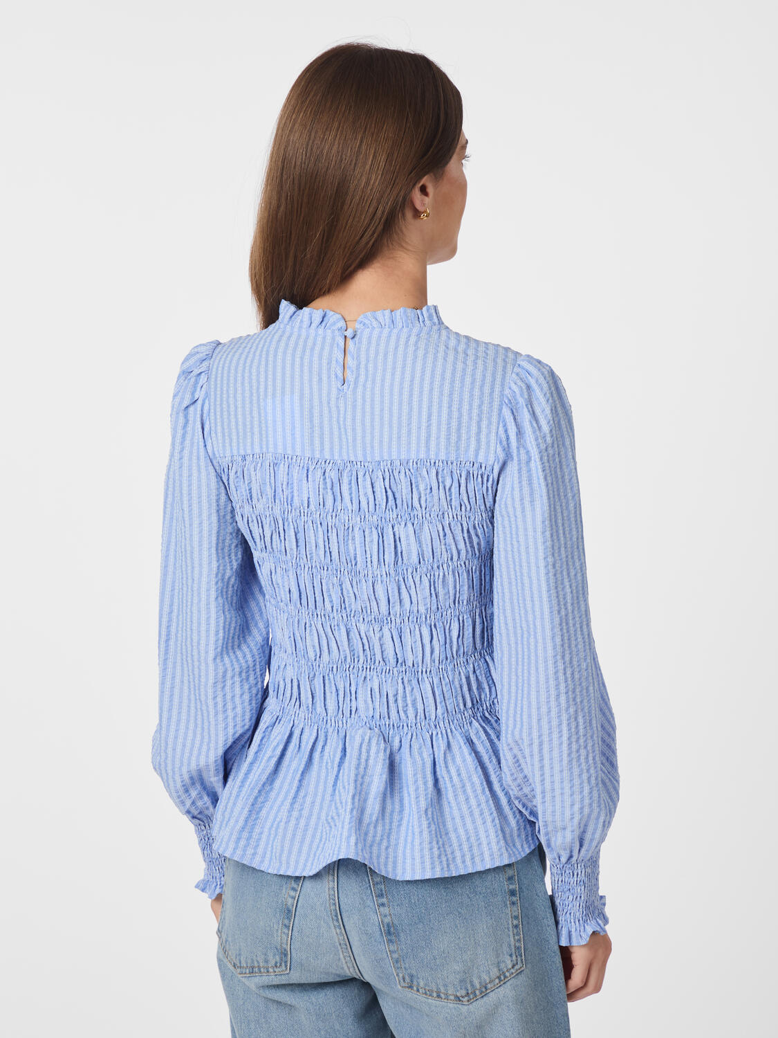 Possa Twist Stripe bluse - Light Blue